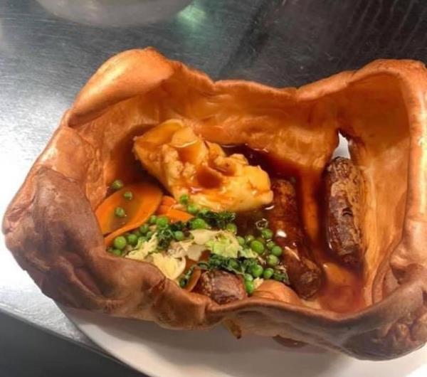 A giant Yorkshire pudding Toad in the Hole